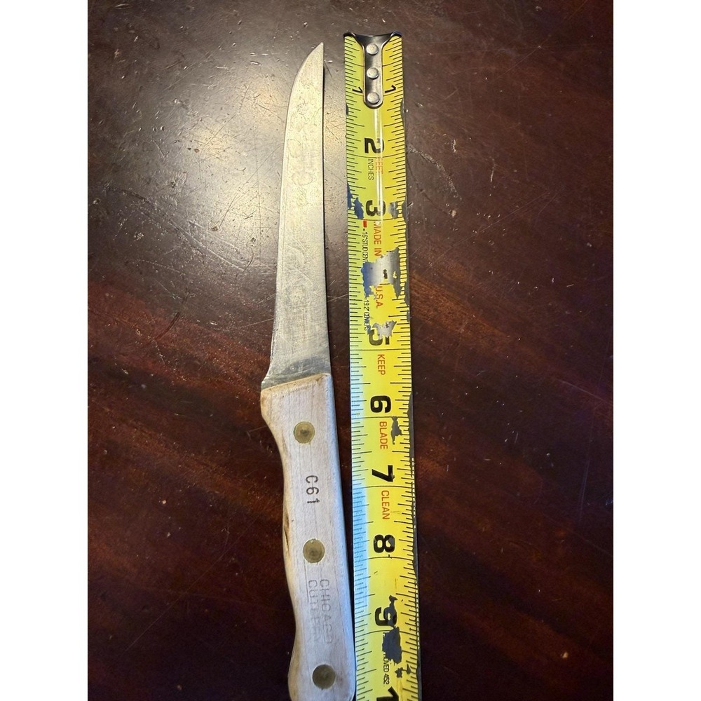 Vintage Chicago Cutlery C61 Utility Kitchen Knife 5" Blade Wood Handle USA
